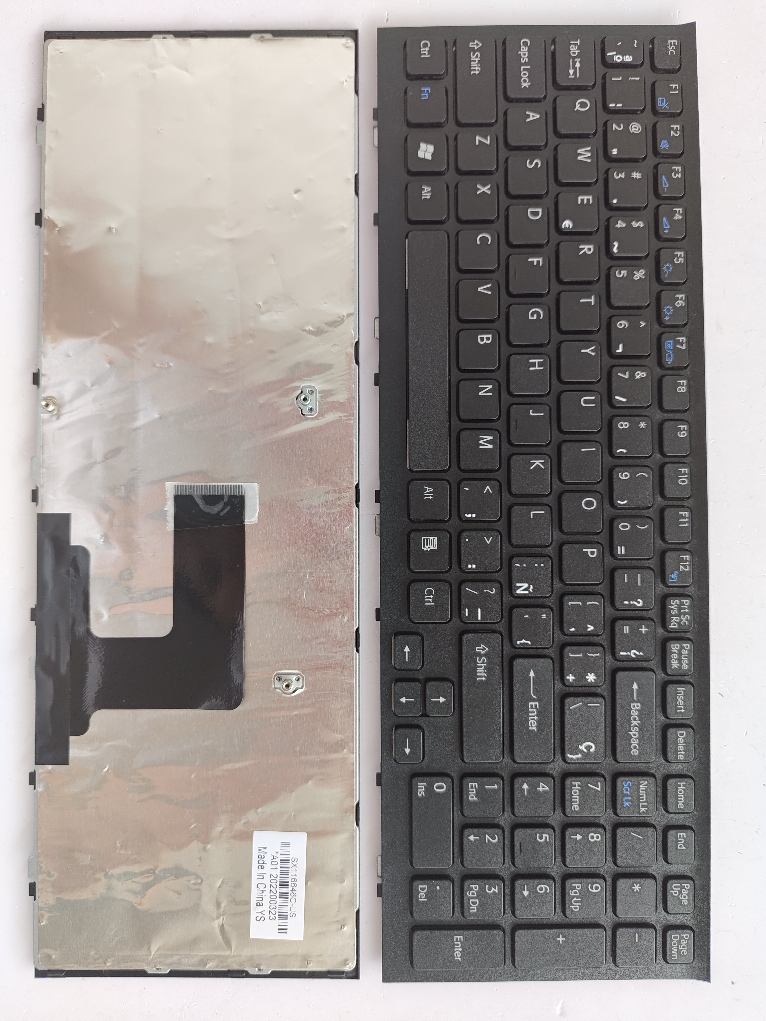 Picture of New Replacement Laptop Keyboard For SONY EL/VPC-EL small carriage return BLACK FRAME BLACK (OEM) SP Layout